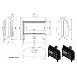 Kamīni Kratki - Kratki BLANKA 910 14kW ar Termotte (ar taisnu stiklu)