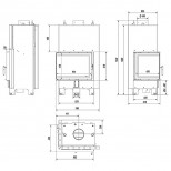 Kratki centrālapkures kamīnu kurtuve MBZ PW 13 BS ar kreiso sānu stiklu